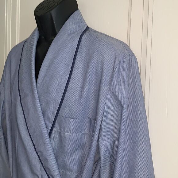 Vtg State of Maine blue striped robe - Picture 2 of 14